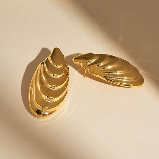 Sculptural Gold Statement Earrings