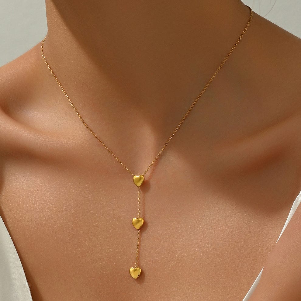 Triple Heart Gold Necklace