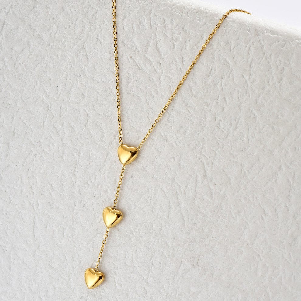 Triple Heart Gold Necklace