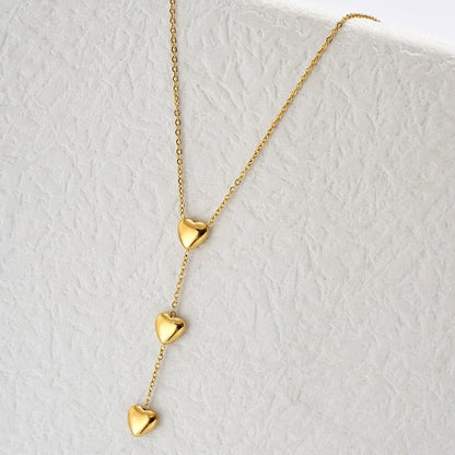Triple Heart Gold Necklace
