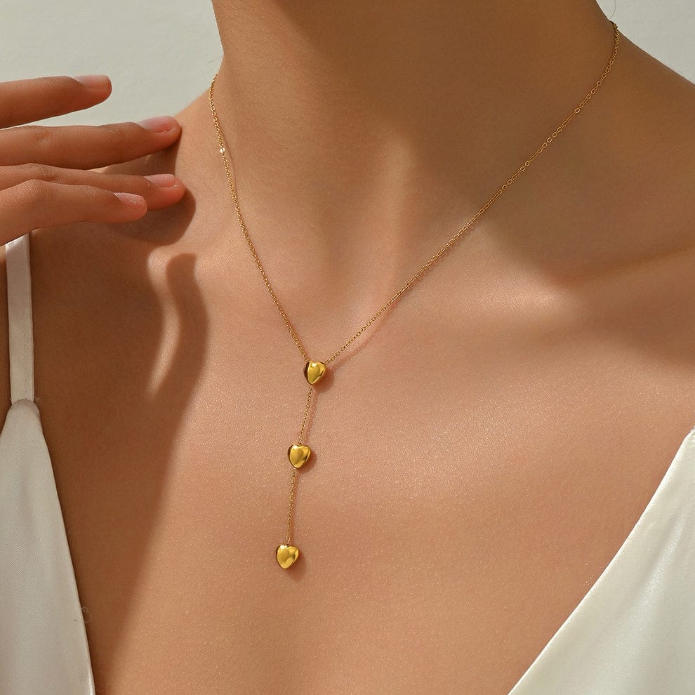 Triple Heart Gold Necklace