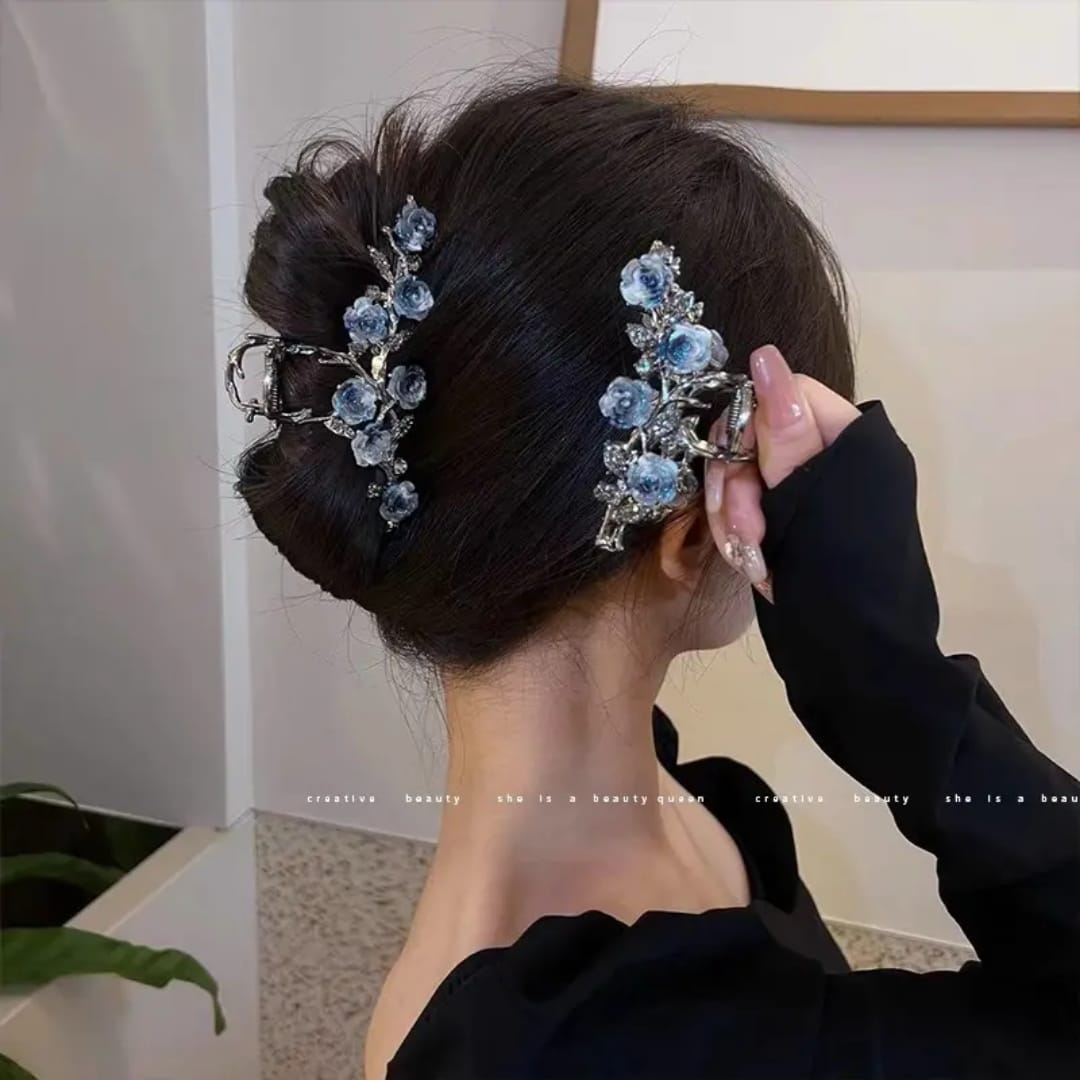 Blue Bloom Hair Clip