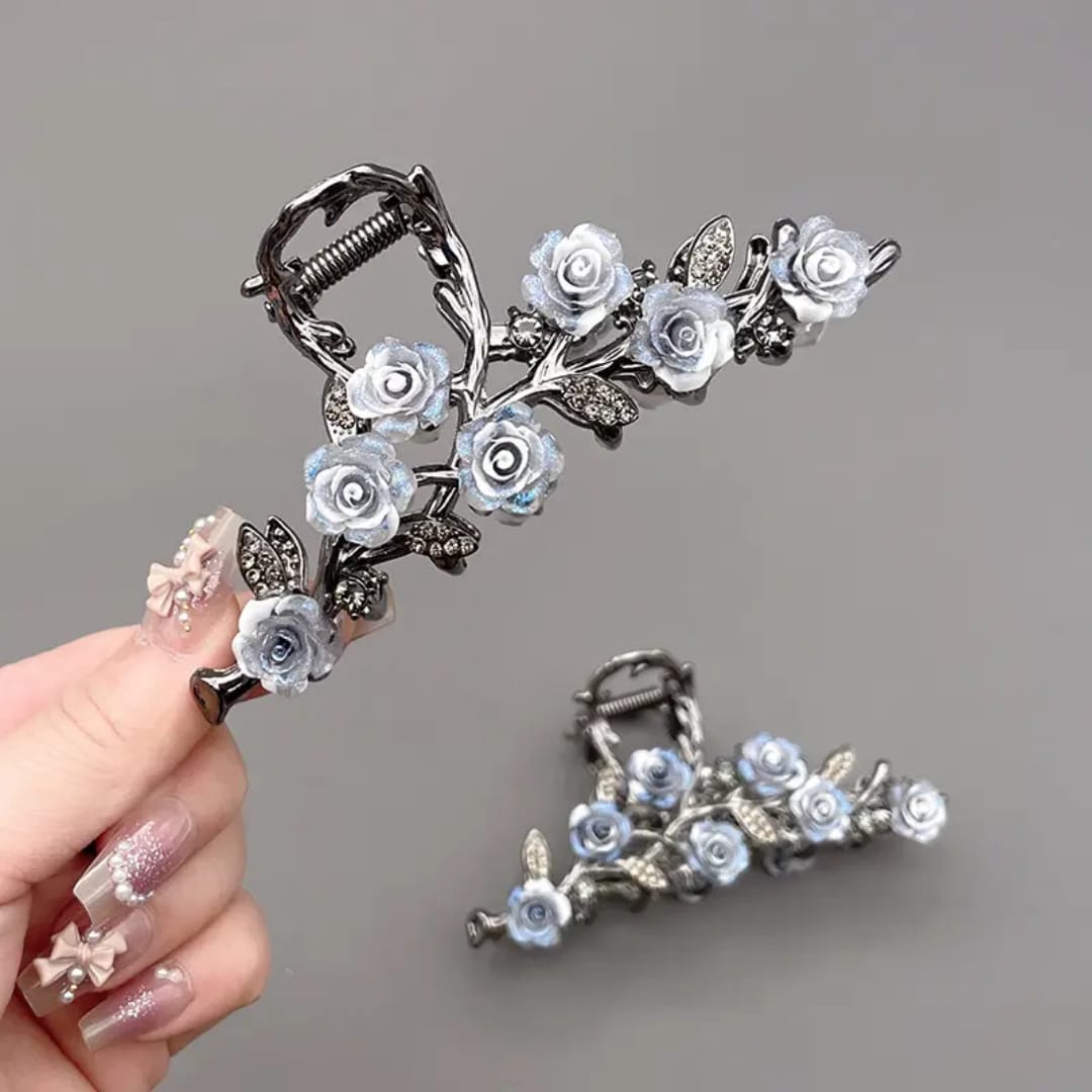 Blue Bloom Hair Clip
