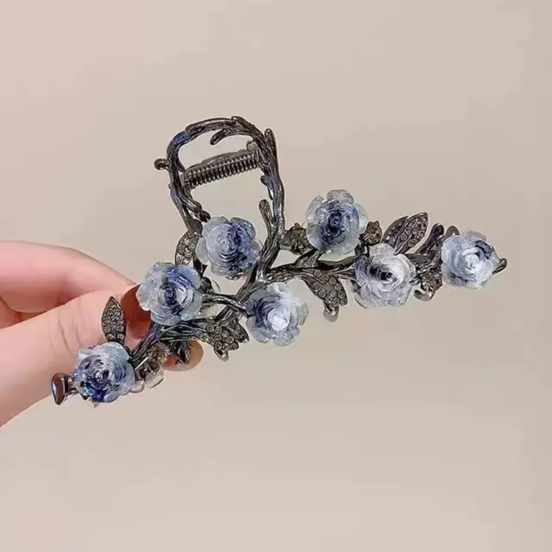 Blue Bloom Hair Clip