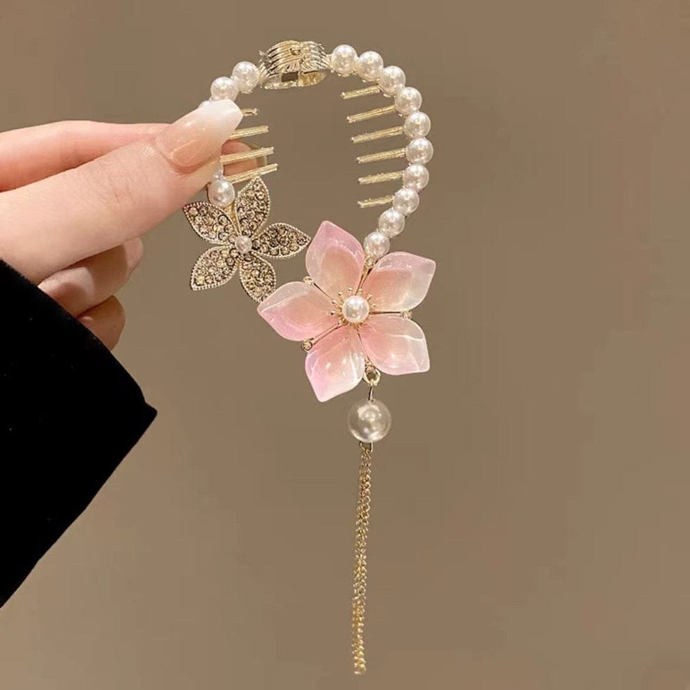 Blush Bloom Pearl Comb Clip