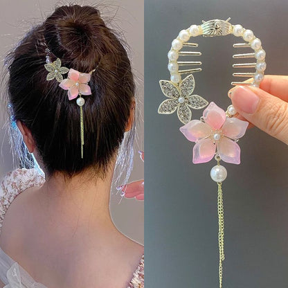 Blush Bloom Pearl Comb Clip