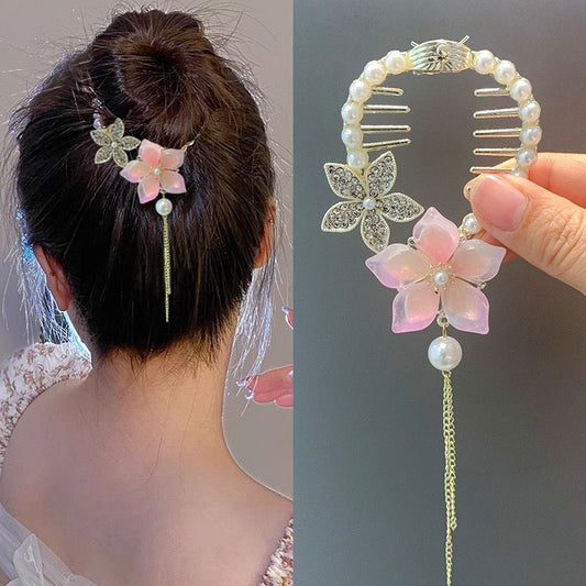 Blush Bloom Pearl Comb Clip