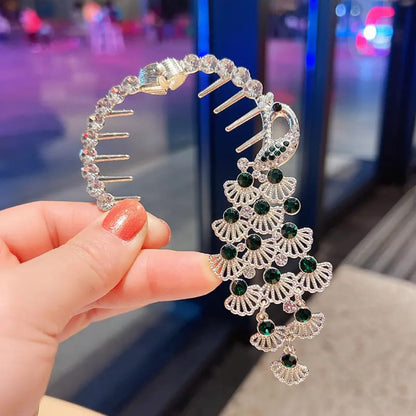 Crimson Cascade Hair Comb Clip