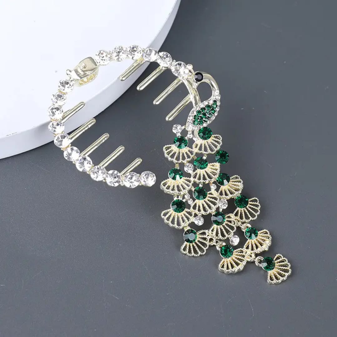 Crimson Cascade Hair Comb Clip