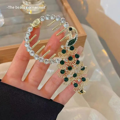 Crimson Cascade Hair Comb Clip