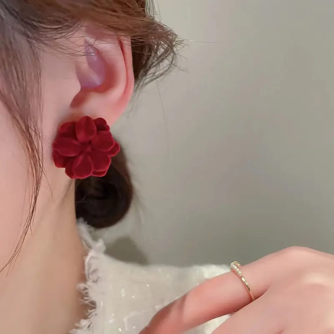 Velvet Bloom Statement Earrings