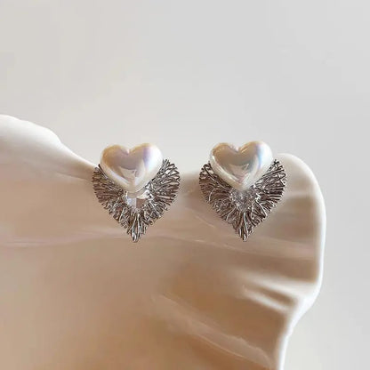 Pearl-Edge Heart Earrings