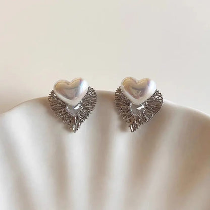 Pearl-Edge Heart Earrings