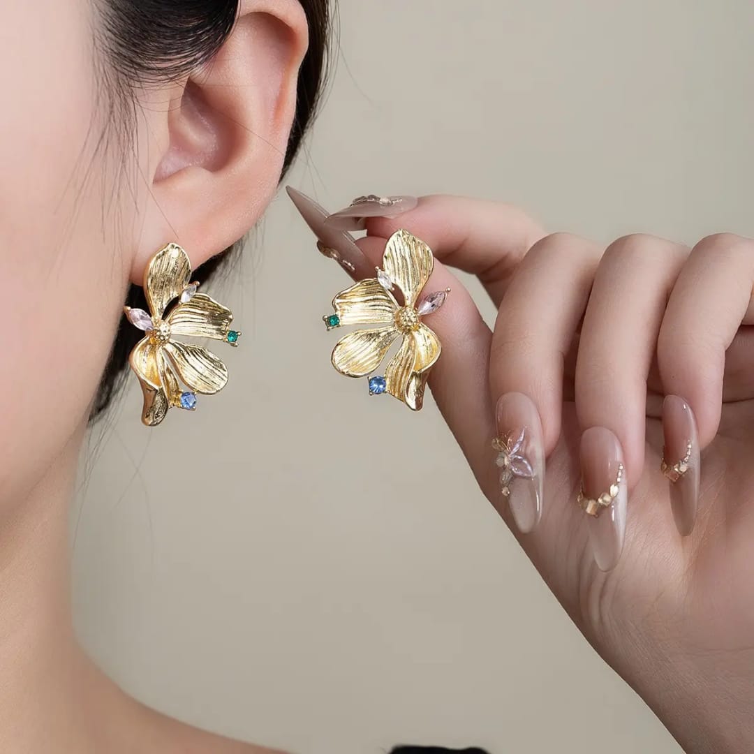 Metal Magnolia Bloom Earrings