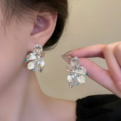 Metal Magnolia Bloom Earrings