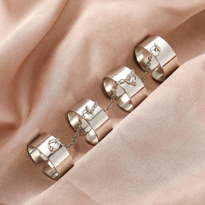 Silver Chain-Linked Multi-Ring Set Ring