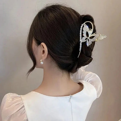 Crystal Bloom Butterfly Hair Clip