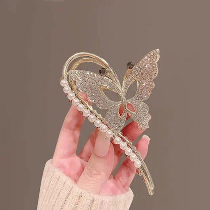 Crystal Bloom Butterfly Hair Clip