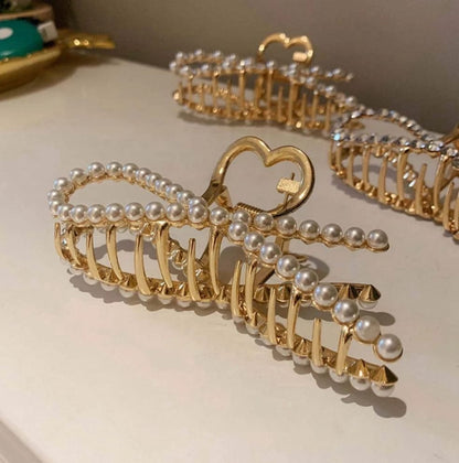 Pearl Bow Charm Hair Clip