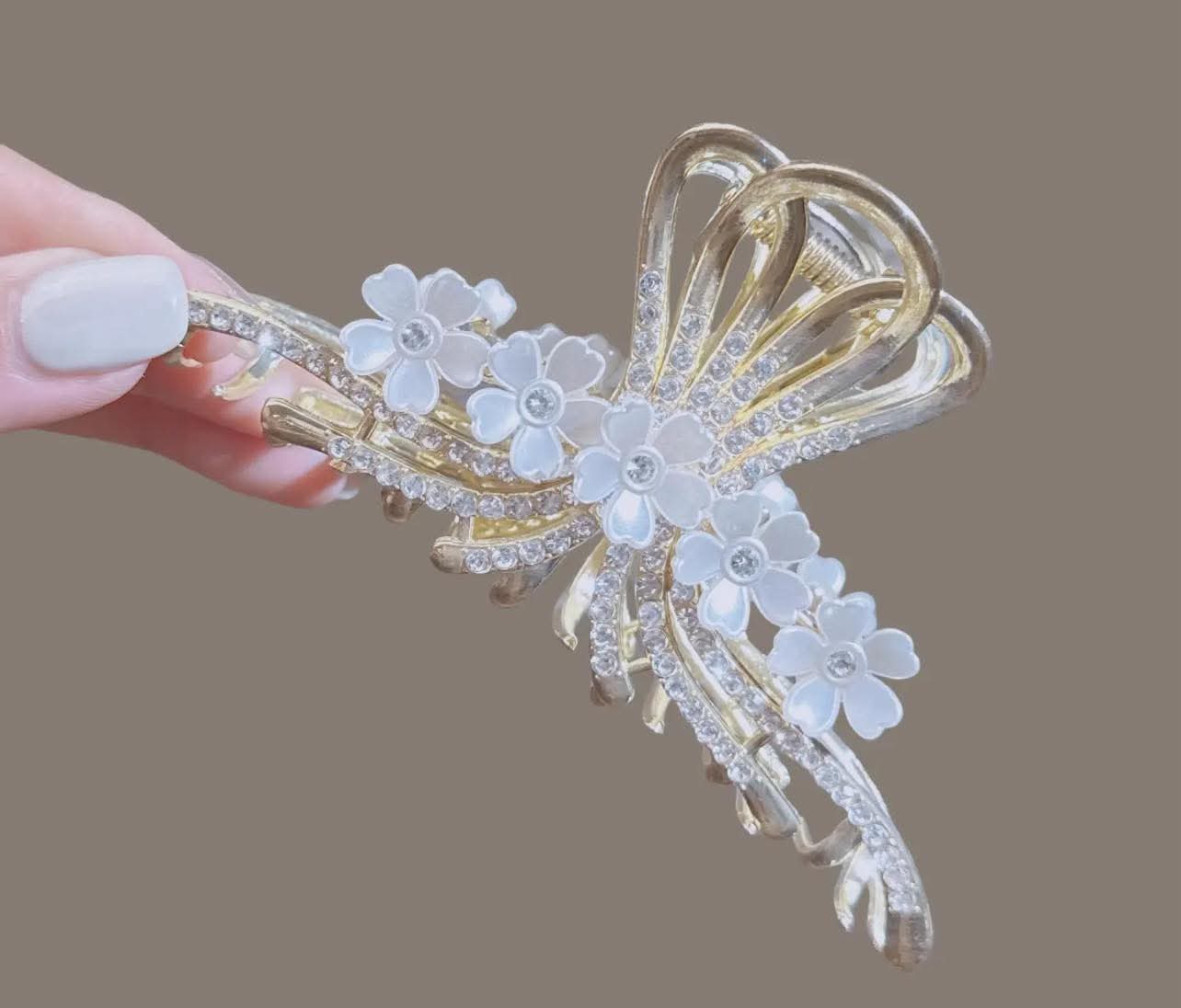 Crystal Bloom Hair Clip