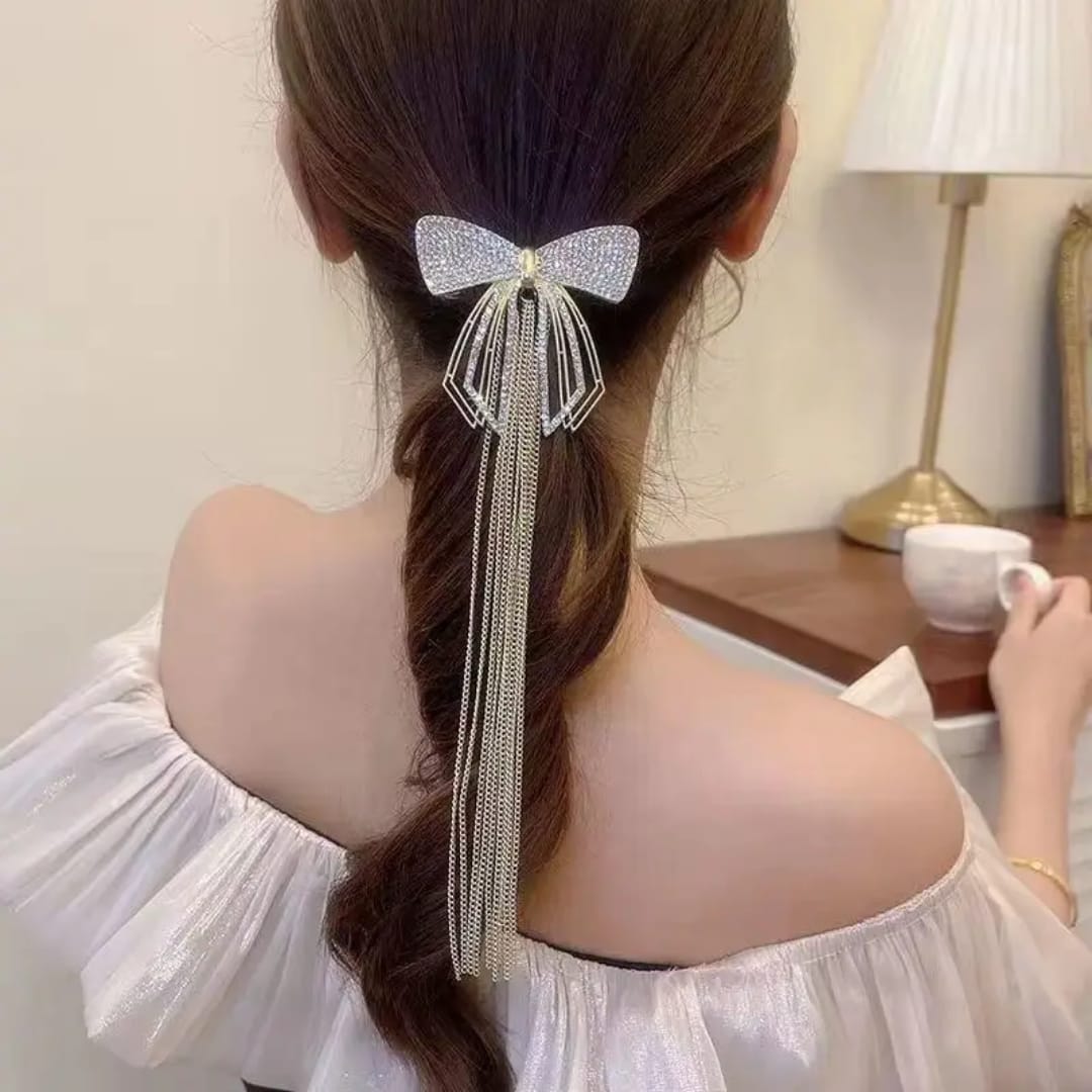 Glam Bow Cascade Hair Clip