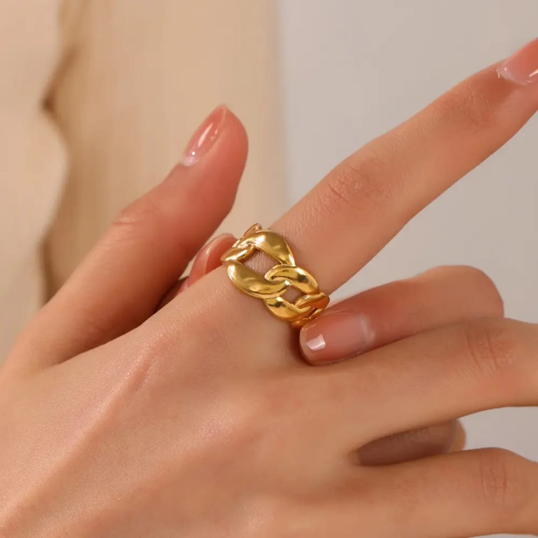 Bold Gold Chain-Link Ring