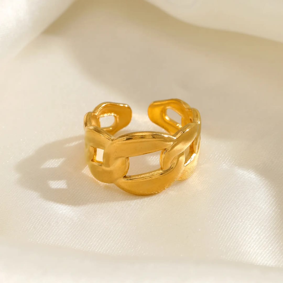 Bold Gold Chain-Link Ring