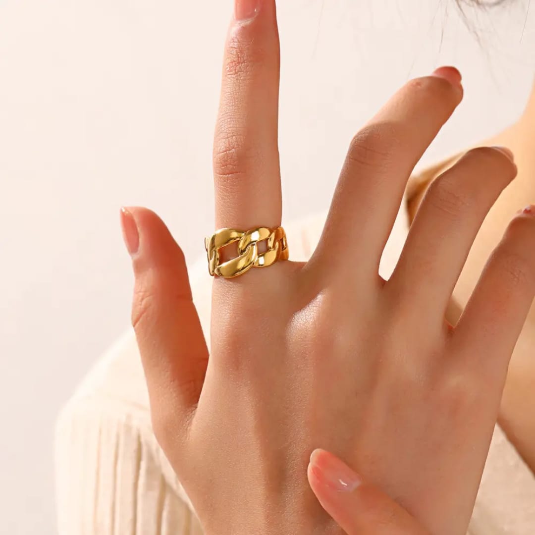 Bold Gold Chain-Link Ring