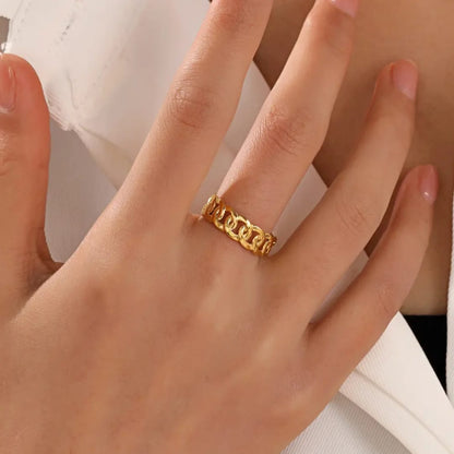 Gold Chain-Link Adjustable Ring