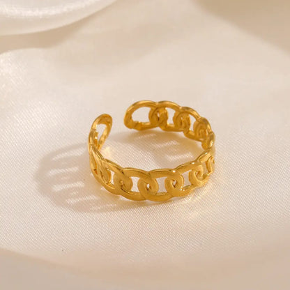 Gold Chain-Link Adjustable Ring