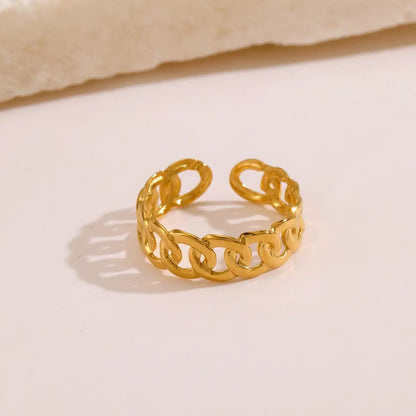 Gold Chain-Link Adjustable Ring