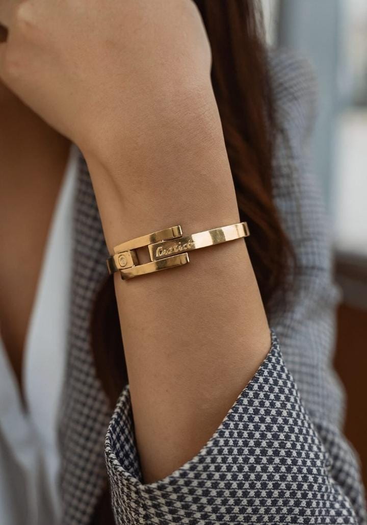 Cartier-Inspired Clasp Gold Bracelet