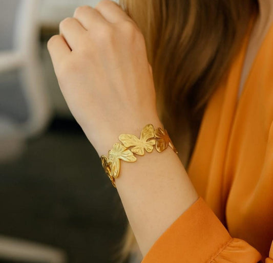 Golden Butterfly Link Bracelet