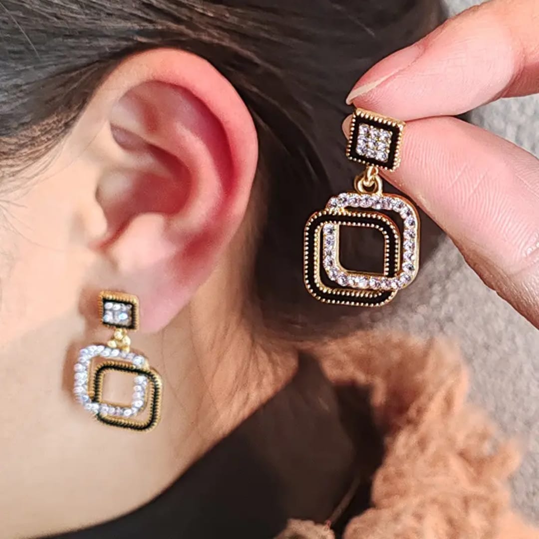 Dual Square Statement Earrings
