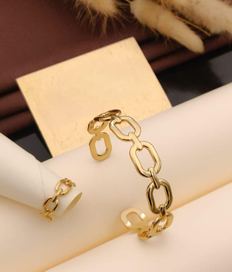 Linked Luxe Oval Chain Bracelet & Ring Set