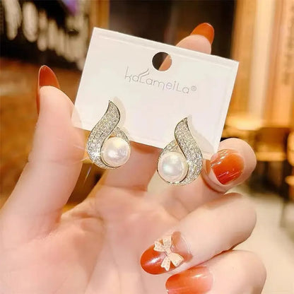 Pearl Swirl Drop Earrings