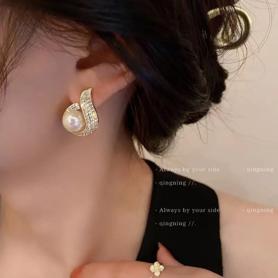 Pearl Swirl Drop Earrings