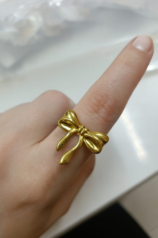 Golden Bow Statement Ring