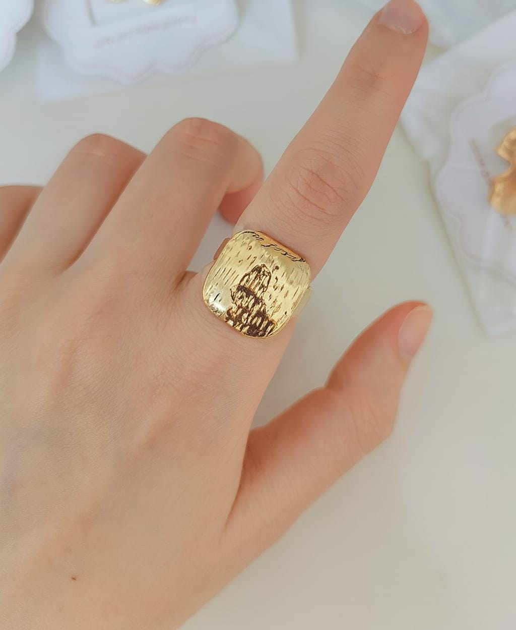 Sacred Icon Gold Statement Ring