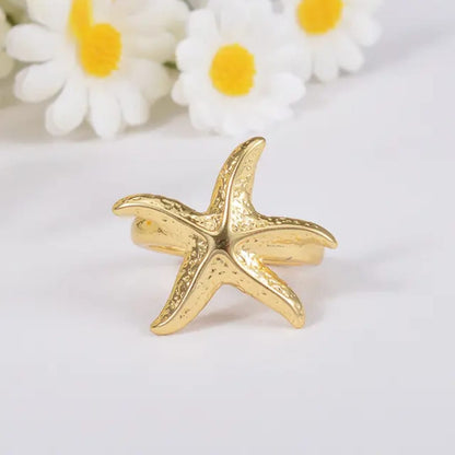 Golden Starfish Statement Ring