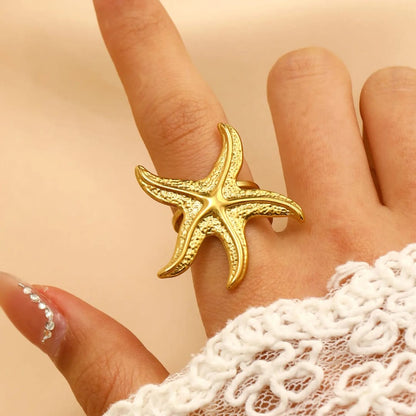 Golden Starfish Statement Ring