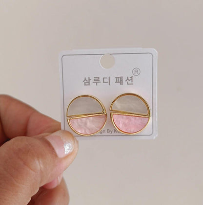Pearl Duo Circle Earrings