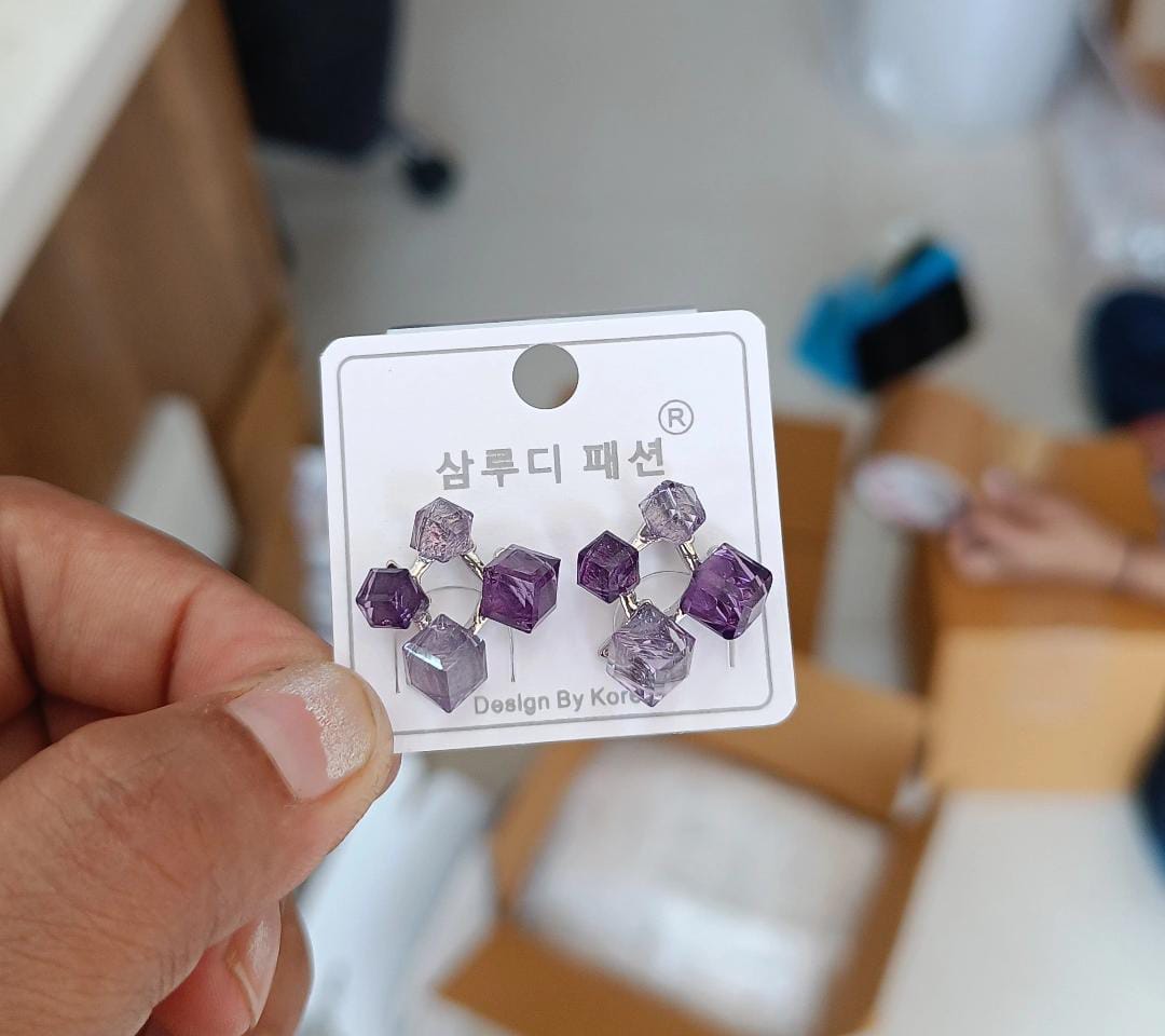 Prism Pop Cube Cluster  Earrings