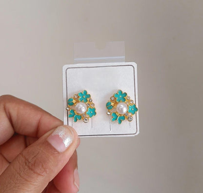 Blush Bloom Pearl Cluster Earrings