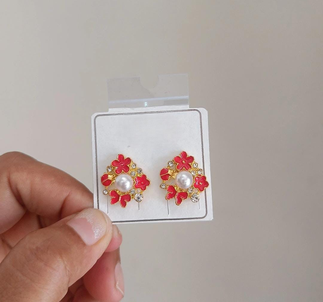 Blush Bloom Pearl Cluster Earrings