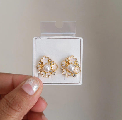 Blush Bloom Pearl Cluster Earrings