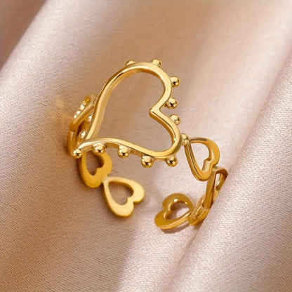Golden Open Heart Ring