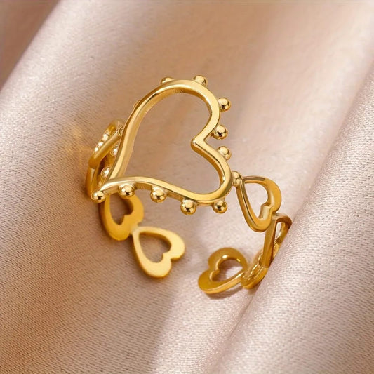 Golden Open Heart Ring