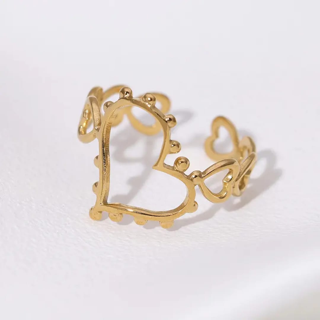 Golden Open Heart Ring