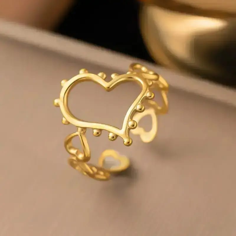 Golden Open Heart Ring